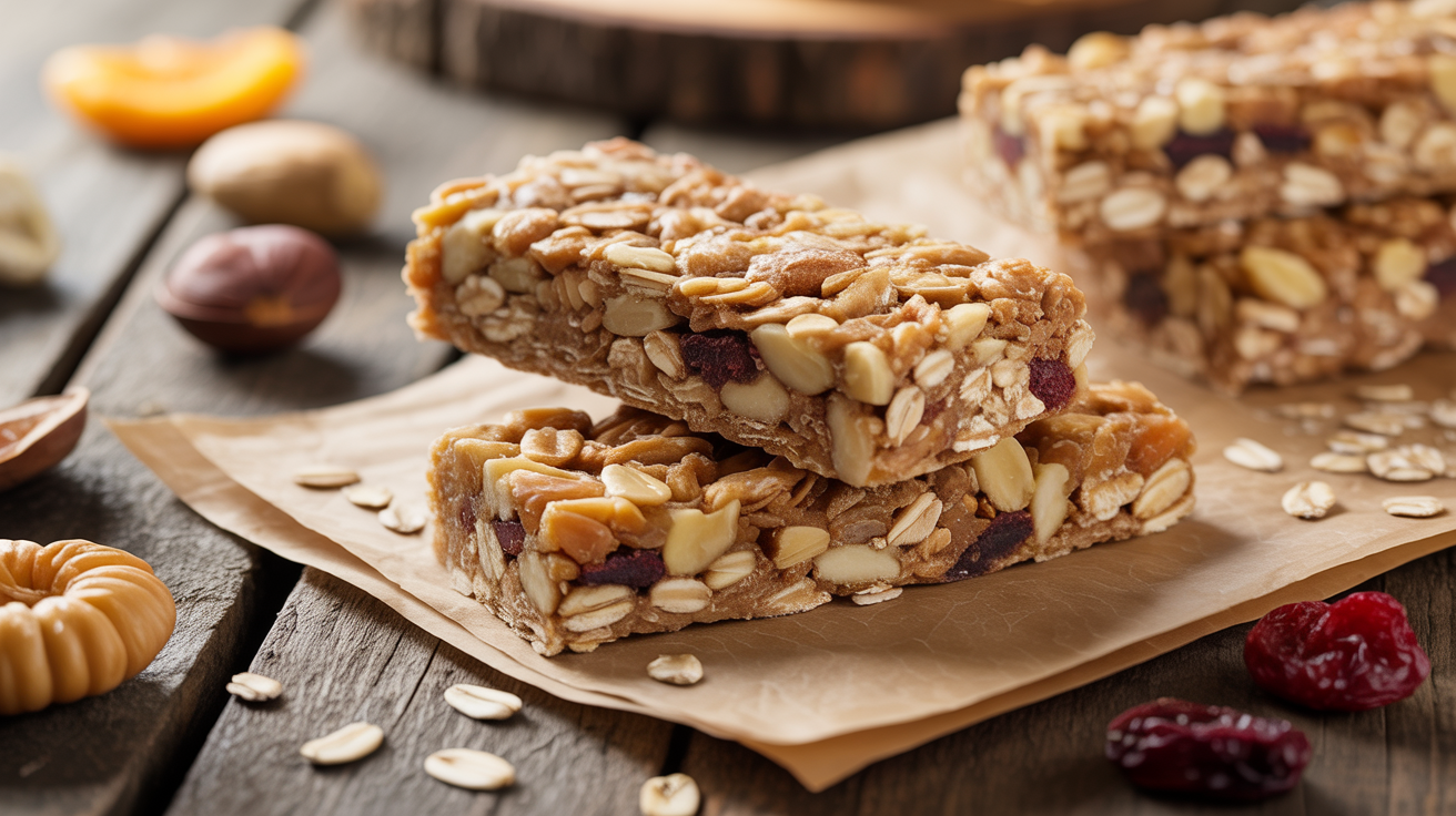 Barrinha de cereal caseira sem lactose e sem glúten