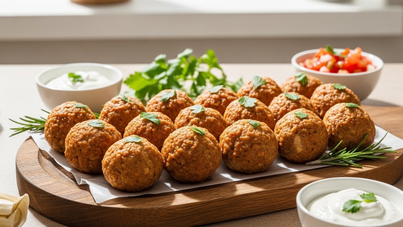 Bolinho de frango fit assado para snack proteico