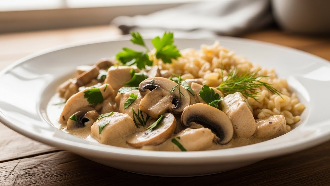 Strogonoff fit de frango sem lactose