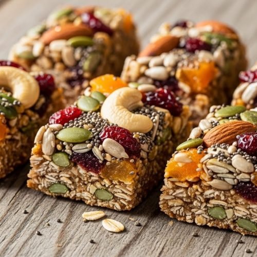 Barrinha de cereal caseira sem lactose e sem glúten