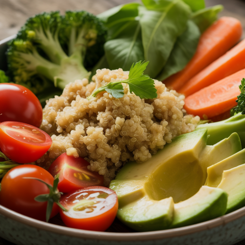 Bowl proteico de quinoa com legumes