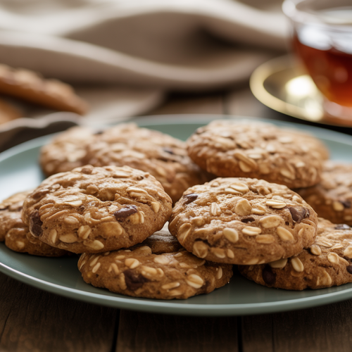 Cookies de aveia e cacau sem açúcar para o lanche da tarde