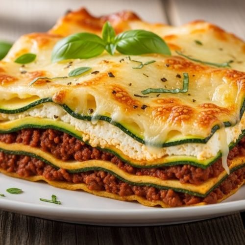 Lasanha de abobrinha com carne moída low carb